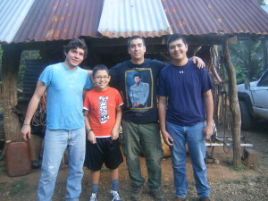 This photo was taken on my brother's trip to Costa Rica. Our friend Jose is the furthest Left. 
